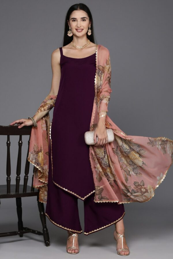 Ahalyaa Regular Gotta Patti Kurta with Palazzos & Dupatta