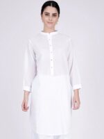 First Resort by Ramola Bachchan Mandarin Collar Cuffed Sleeves Pure Cotton Kurta