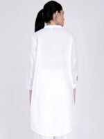 First Resort by Ramola Bachchan Mandarin Collar Cuffed Sleeves Pure Cotton Kurta - Image 4