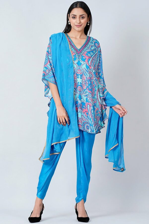 First Resort by Ramola Bachchan Printed Kurta & Tulip Trousers With Dupatta