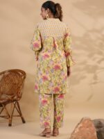 Readiprint Fashions Floral Printed Regular Aari Work Pure Cotton Kurta With Trousers - Image 4
