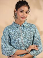 Readiprint Fashions Floral Printed Regular Pure Cotton Kurti With Trousers - Image 2