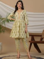 Readiprint Fashions Floral Printed Regular Pure Cotton Kurti with Dhoti Pants