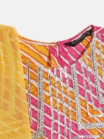 Readiprint Fashions Girls White & Pink Printed Ready to Wear Lehenga & Blouse With Dupatta - Image 4