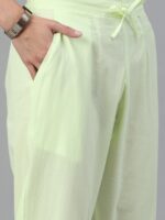 Readiprint Fashions Women Sea Green Floral Embroidered Regular Sequinned Pure Cotton Kurta with Palazzos - Image 3