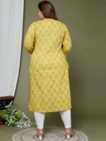 Swasti Ethnic Motif Printed V Neck Pure Cotton Kurta - Image 4