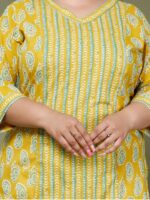 Swasti Ethnic Motif Printed V Neck Pure Cotton Kurta - Image 6