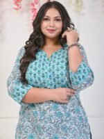 Swasti Plus Size Floral Printed Pure Cotton Kurta - Image 7