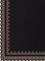 Inddus Black Embellished Embroidered Border Poly Georgette Saree - Image 6