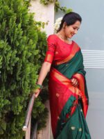 KALINI Ethnic Motif Woven Design Zari Banarasi Saree - Image 3