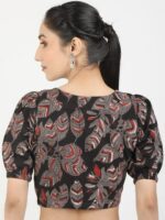 Llajja Block Printed Pure Cotton Saree Blouse - Image 4