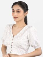 Llajja Printed Pure Cotton Non Padded Saree Blouse - Image 3