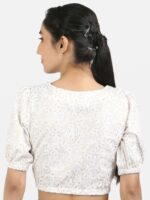 Llajja Printed Pure Cotton Non Padded Saree Blouse - Image 4