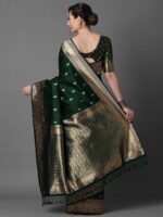 Mitera Ethnic Motifs Woven Design Zari Silk Blend Banarasi Saree - Image 2