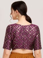Oomph! Geometric Woven Design Saree Blouse - Image 3