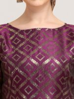 Oomph! Geometric Woven Design Saree Blouse - Image 4