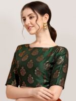 Oomph! Woven Design Boat Neck Saree Blouse - Image 2