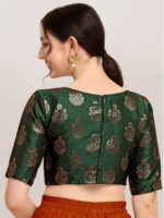 Oomph! Woven Design Boat Neck Saree Blouse - Image 3