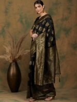 Sangria Ethnic Motif Woven-Design Banarasi Sarees - Image 3