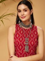 Shae by SASSAFRAS Ethnic Motifs Printed A-Line Kurta - Image 2