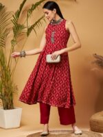 Shae by SASSAFRAS Ethnic Motifs Printed A-Line Kurta - Image 6
