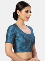 Studio Shringaar Striped Silk Saree Blouse - Image 2