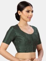 Studio Shringaar Striped Silk Saree Blouse - Image 2