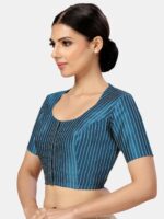 Studio Shringaar Striped Silk Saree Blouse - Image 3