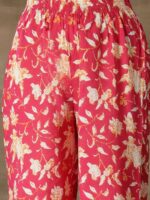 Stylum Floral Printed Gotta Patti Pure Cotton Anarkali Kurta With Palazzos & Dupatta - Image 3