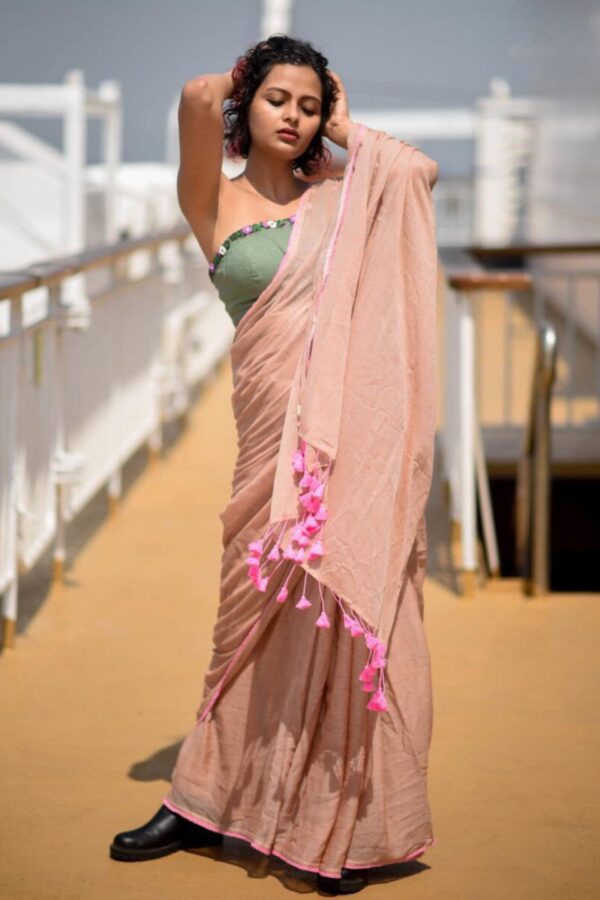 Suta Brown Pure Cotton Saree