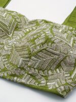 flaher Embroidered Zari Sweetheart Neck Silk Padded Readymade Blouse - Image 2