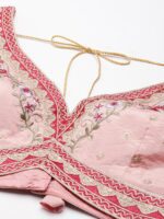 flaher Women Embroidered Silk Readymade Padded Saree Blouse - Image 2