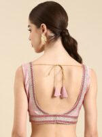 flaher Women Embroidered Silk Readymade Padded Saree Blouse - Image 4
