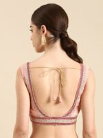 flaher Women Embroidered Silk Readymade Padded Saree Blouse - Image 4