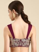 flaher Women Embroidered Silk Readymade Padded Saree Blouse - Image 4