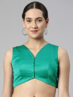 flaher Women Solid Satin Padded Saree Blouse