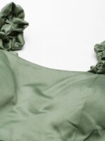 flaher Women Solid Satin Padded Saree Blouse - Image 2