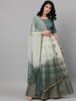 AKS Printed Silk Ready to Wear Lehenga & Blouse With Dupatta