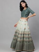 AKS Printed Silk Ready to Wear Lehenga & Blouse With Dupatta - Image 6