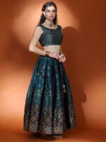 AKS Woven Design Ready To Wear Lehenga & Blouse With Dupatta - Image 5
