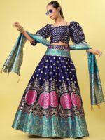 PURVAJA Ready to Wear Lehenga & Unstitched Blouse With Dupatta - Image 7