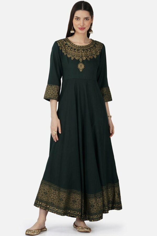 SkyaSia Ethnic Motifs Printed Anarkali Kurta with Dupatta