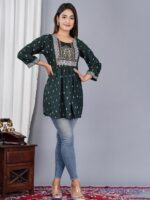 SkyaSia Ethnic Motifs Printed Empire Kurti - Image 3