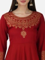 SkyaSia Ethnic Motifs Printed Maxi Ethnic Dress With Dupatta - Image 2