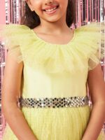 pspeaches Girls Embellished Flutter Sleeve Gown Dress - Image 2