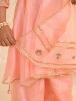 pspeaches Girls Floral Embroidered Regular Kurta with Sharara & With Dupatta - Image 6