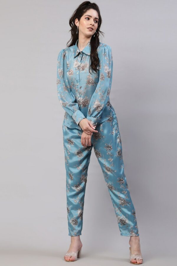 AKS Floral Printed Shirt & Trouser Co-Ords