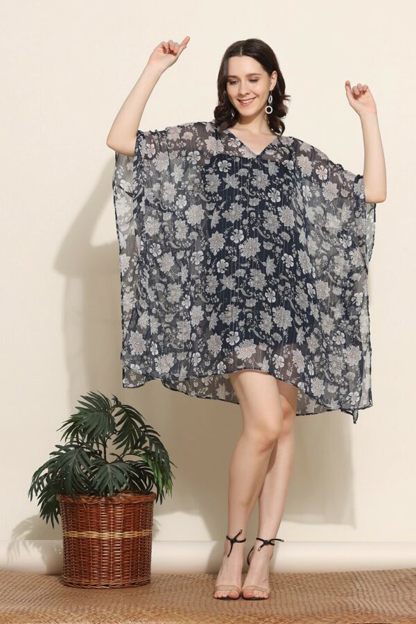Aditi Wasan Floral Printed Kimono Sleeves Kaftan Dress