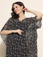 Aditi Wasan Floral Printed Kimono Sleeves Kaftan Dress - Image 2