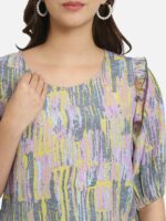 BAESD Multicoloured Print Crepe Top - Image 2
